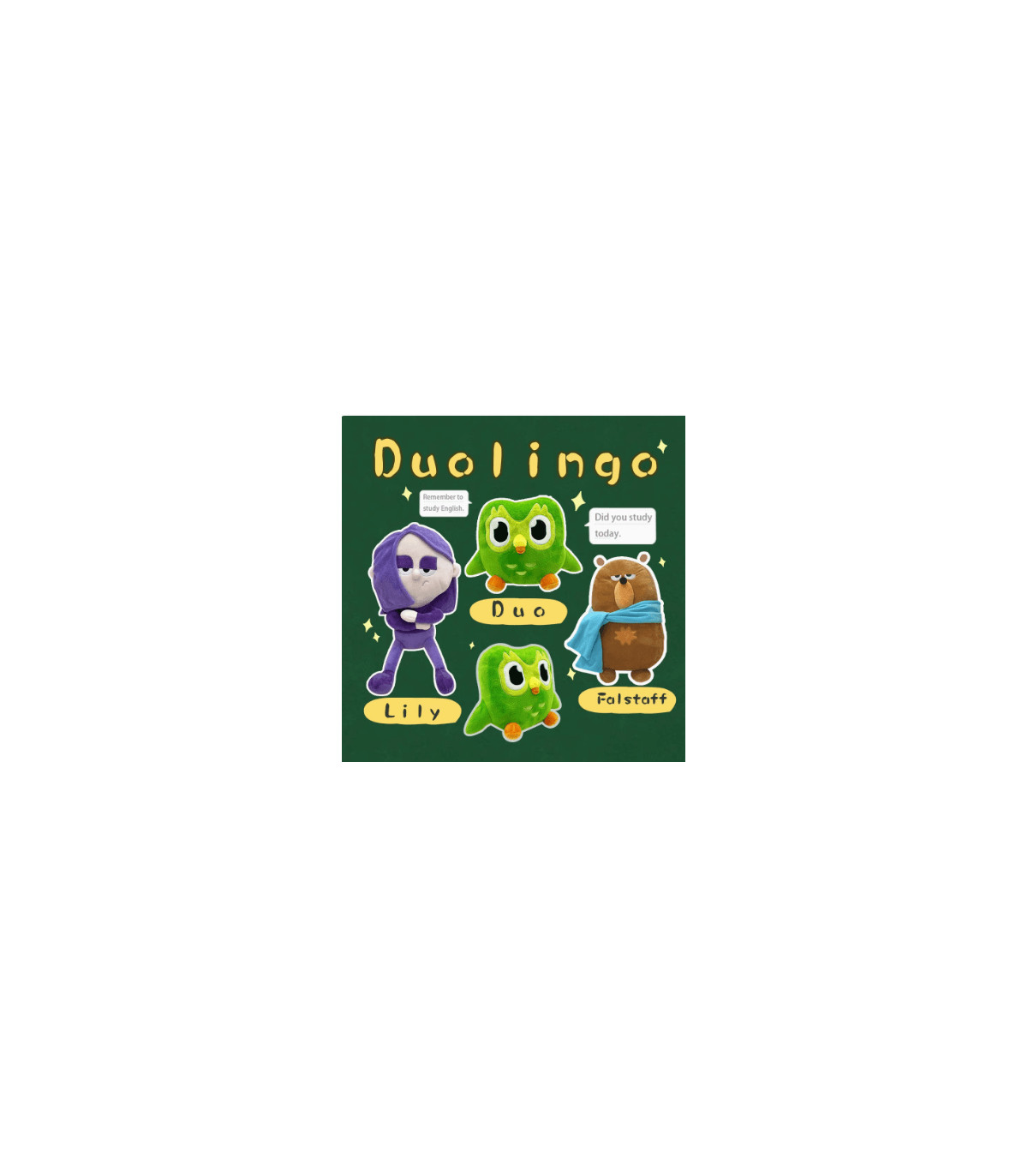 ¡Aprende un nuevo idioma con un amigo peludo! Peluches de Duolingo