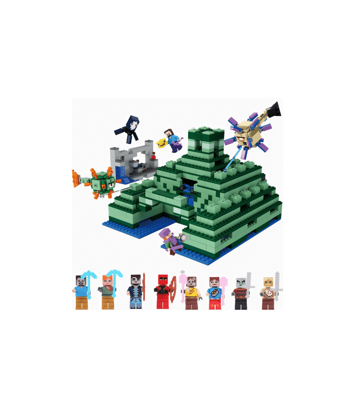 Compra el Set de Templo del Guardián Minecraft con Figuras Tipo LEGO en Albithinia
