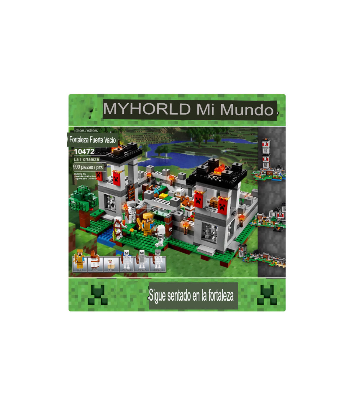 Fortaleza Minecraft tipo Lego con Personajes – Compra en Albithinia.com