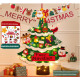 Arbol  Navidad de fieltro con luces y detalles navideños