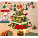 Arbol  Navidad de fieltro con luces y detalles navideños