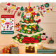 Arbol  Navidad de fieltro con luces y detalles navideños