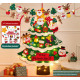 Arbol  Navidad de fieltro con luces y detalles navideños