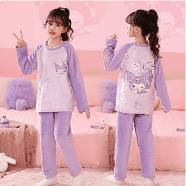 Franela de Pijamas de Poliester con Personajes Kawaii: Kuromi, Melody, Lots y Ultraman