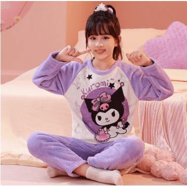 Franela de Pijamas de Poliester con Personajes Kawaii: Kuromi, Melody, Lots y Ultraman