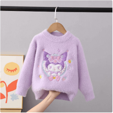 ¡Abriga tu Corazón! Suéter Grueso Sanrio con Kuromi y Cinnamoroll