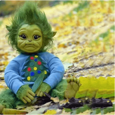 Grinch Navideño de Latex y Terciopelo