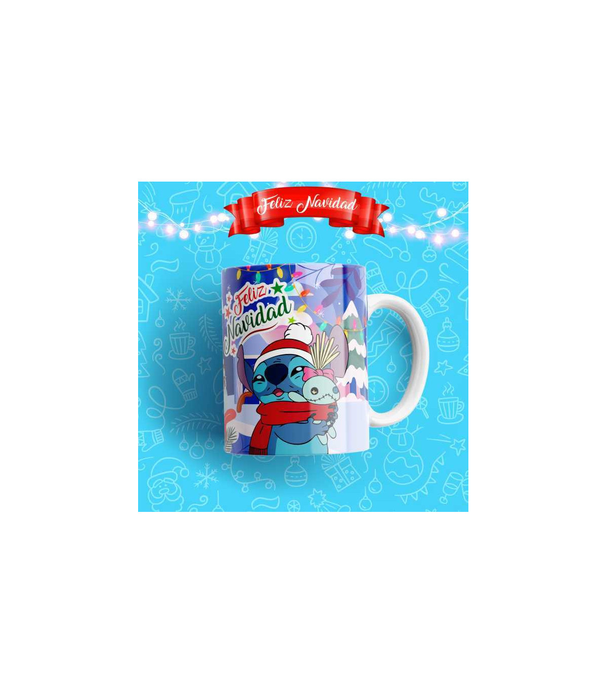 Set de 6 Tazas Mágicas Navideñas: Grinch, Pokémon y Stitch