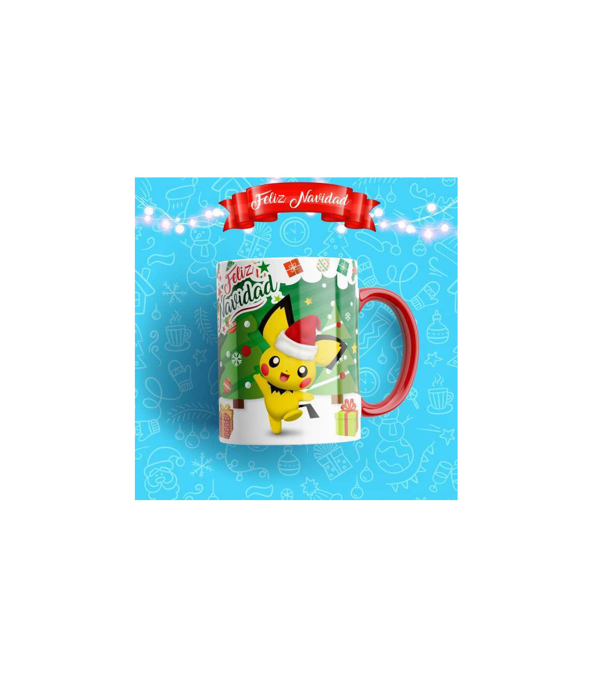 Set de 6 Tazas Mágicas Navideñas: Grinch, Pokémon y Stitch