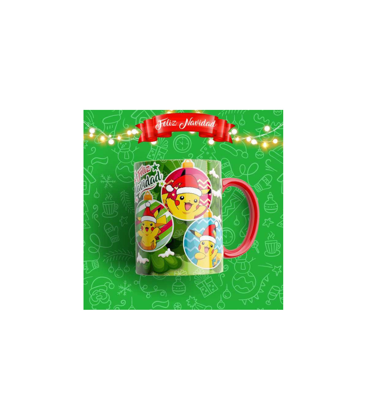 Set de 6 Tazas Mágicas Navideñas: Grinch, Pokémon y Stitch