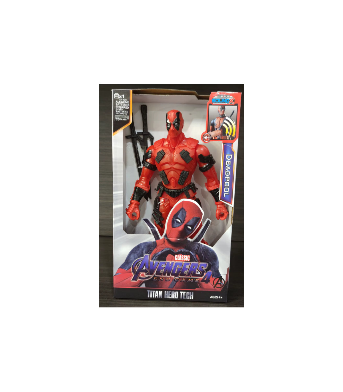 figura 30 cm de deadpool con luz y música