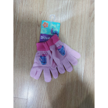 Guantes de lilo y stitch de color rosa