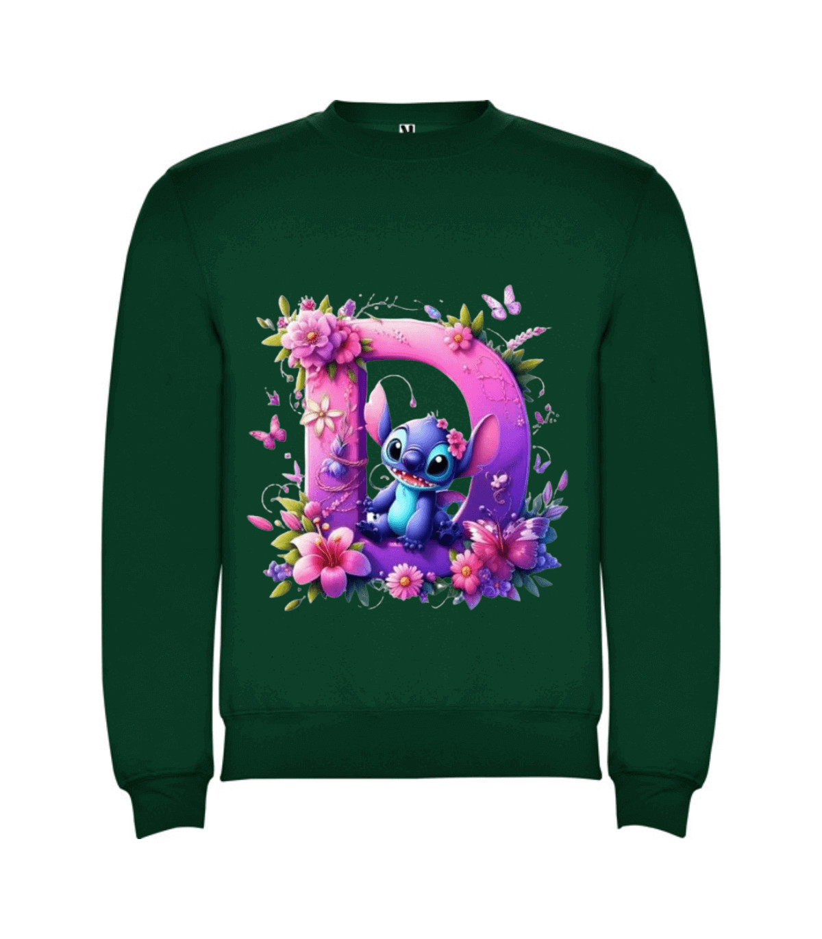 Stitch y el alfabeto: Tu sudadera sin capucha personalizada única