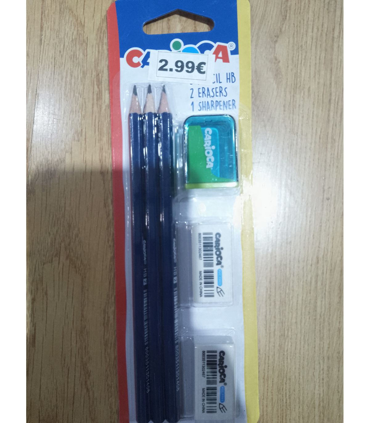 Set lapiz gomas de borrar i sacapuntas
