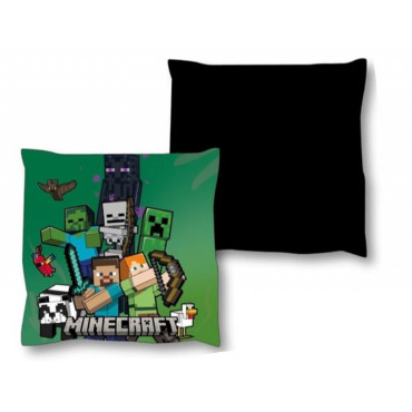 Cojín Verde de Minecraft con Alex, Steve y Monstruos – Albithinia.com