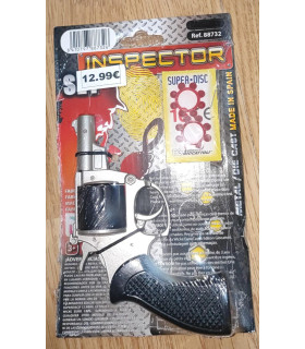 Revólver de Inspector: ¡Disparos Explosivos con Super Discos de Pólvora!