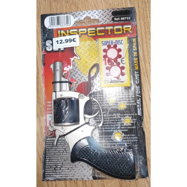 Revólver de Inspector: ¡Disparos Explosivos con Super Discos de Pólvora!