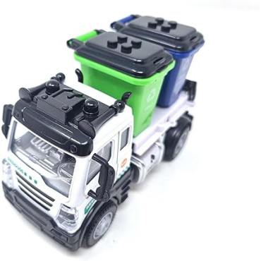 Camión de Basura de Metal con 2 Botes - Juguete Educativo para Niños