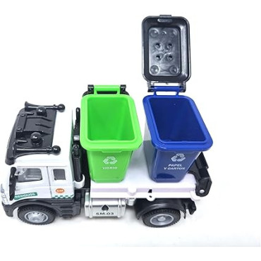 Camión de Basura de Metal con 2 Botes - Juguete Educativo para Niños