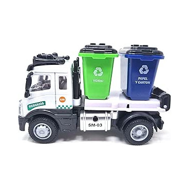 Camión de Basura de Metal con 2 Botes - Juguete Educativo para Niños
