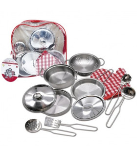 Mochila Infantil con 11 Accesorios de Cocina de Acero Inoxidable - Juego Educativo para Niños | Albithinia