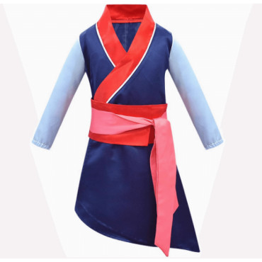 Disfraz de Mulan Azul para Niña: ¡Sé una guerrera valiente! (Tallas 100-150)
