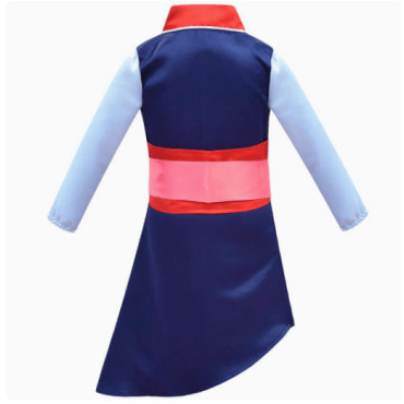 Disfraz de Mulan Azul para Niña: ¡Sé una guerrera valiente! (Tallas 100-150)