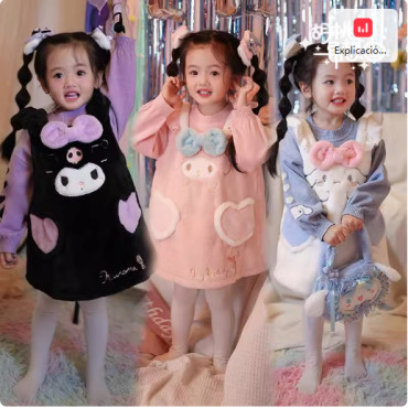 Vestido de Peluche Sanrio Kuromi y My Melody