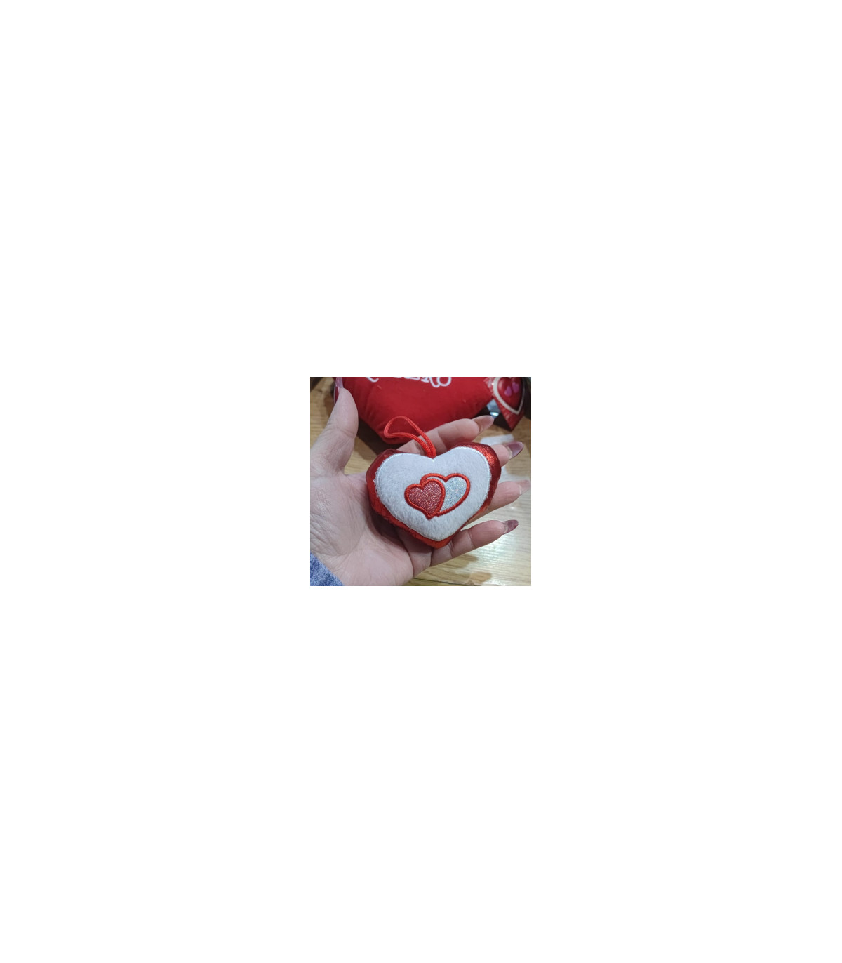 colgante corazón de peluche de 10cm