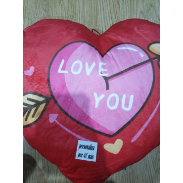 PELUCHE  CORAZON DE LOVE YOU DE 35 CM PERSONALIZADO POR 4€ MAS