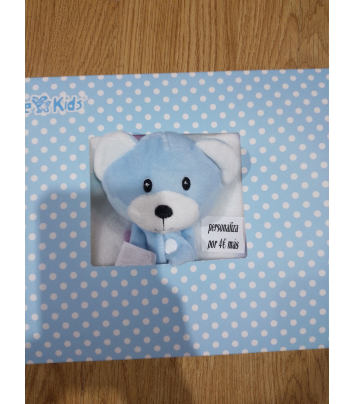 PELUCHE DE OSO DUDU CON MANTITA COLOR AZUL PERSONALIZABLE POR 4€ MÁS