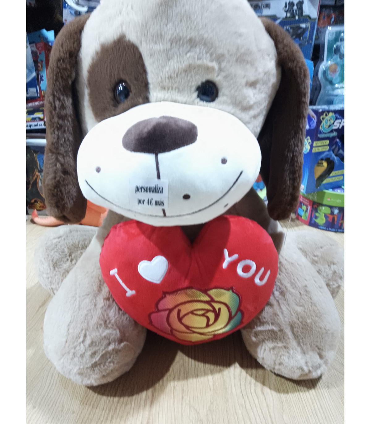 PELUCHE DE PERRO DE 50 CM PERSONALIZABLE CON 4€ MAS