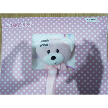 PELUCHE DE OSO DUDU I MANTITA COLOR ROSA