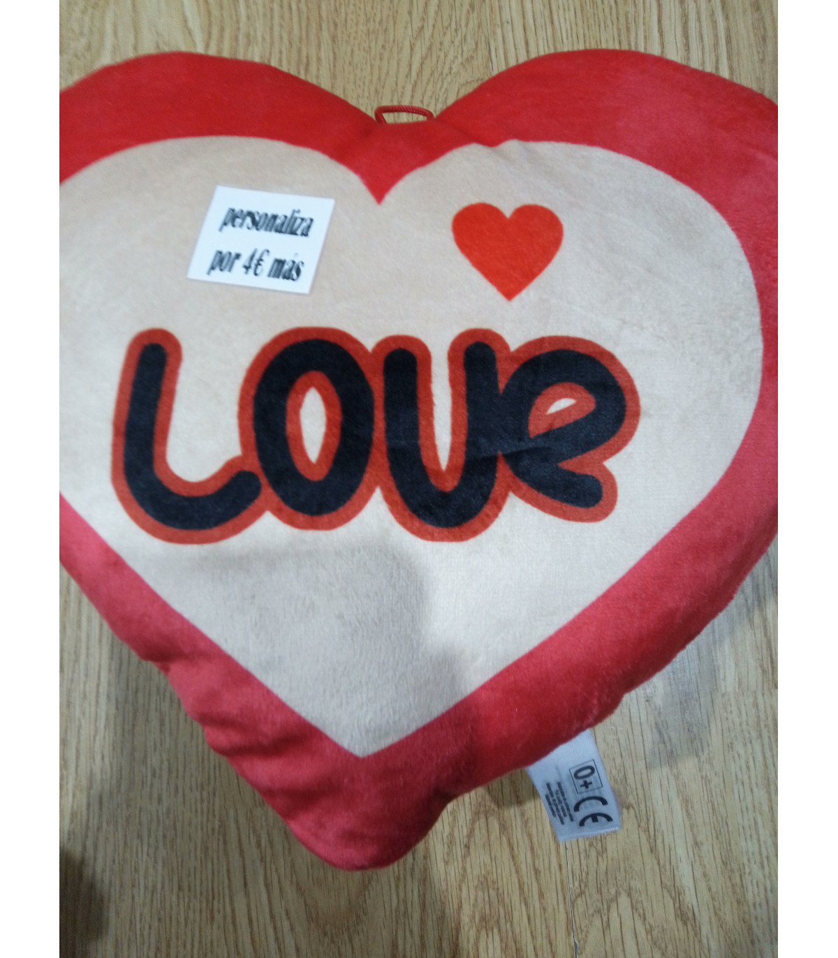 PELUCHE CORAZON DE 25 CM DE LOVE PERSONALIZABLE POR 4€ MAS