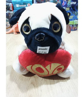 PELUCHE DE PERRO LOVE DE 27 CM PERSONALIZABLE POR 4€ MAS