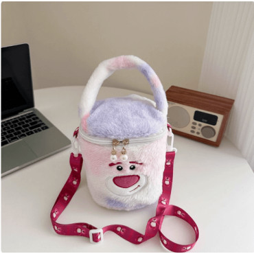 Bolso bandolera kawaii para maquillaje de Lotso, Melody, Kuromi y Cinnamoroll