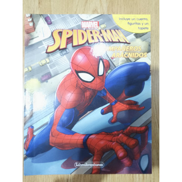 CUENTO FIGURAS Y TAPETE DE SPIDERMAN COMPAÑEROS ARÁCNIDOS