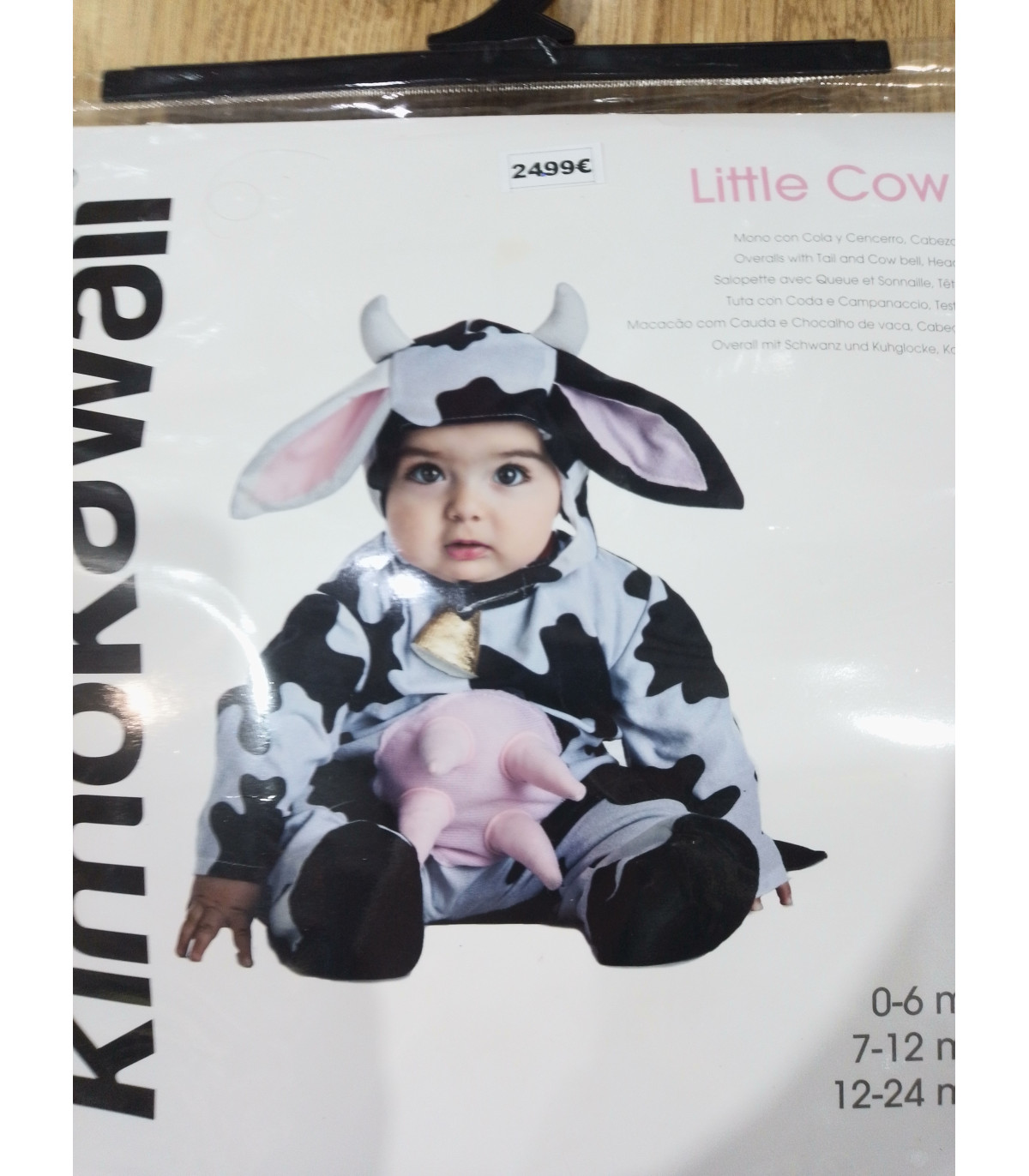 DISFRAZ PARA BEBÉ 12-24MESES DE VACA