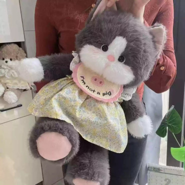 Peluches de Gato de Colores | Gris y Negro | 3 Tamaños