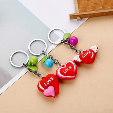 Llavero de cadena con dije de corazón