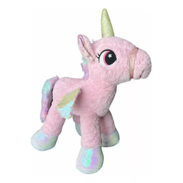 Peluche de Unicornio Rosa de Felpa Suave y Adorable