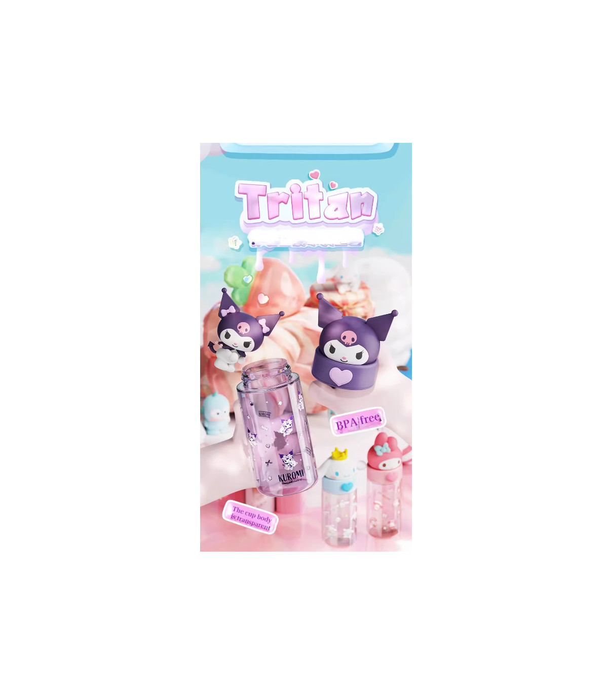 Botellas de My Melody, Cinnamoroll y Kuromi - Diferentes Modelos Sanrio