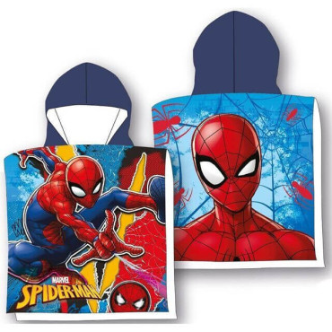 Toalla Poncho Spiderman Algodón Suave 55x110