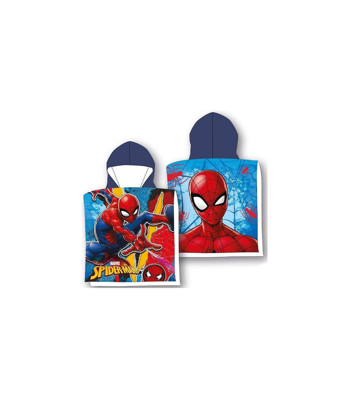 Toalla Poncho Spiderman Algodón Suave 55x110