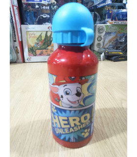 Botella Aluminio Paw Patrol 400 ml con Tapón de Seguridad | Licencia Oficial