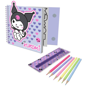 Libreta Kuromi para Pintar + Estuche de Colores | Albithinia
