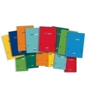 Bloc Zorr Tauro A4 - Cuaderno Cuadriculado 4x4, 80 Hojas 90g, Tapa Plástica PP - Colores Surtidos