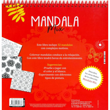 Libro Mandala Mix 2 - Cuaderno para Colorear Antiestrés y Relajación - Diseños Únicos