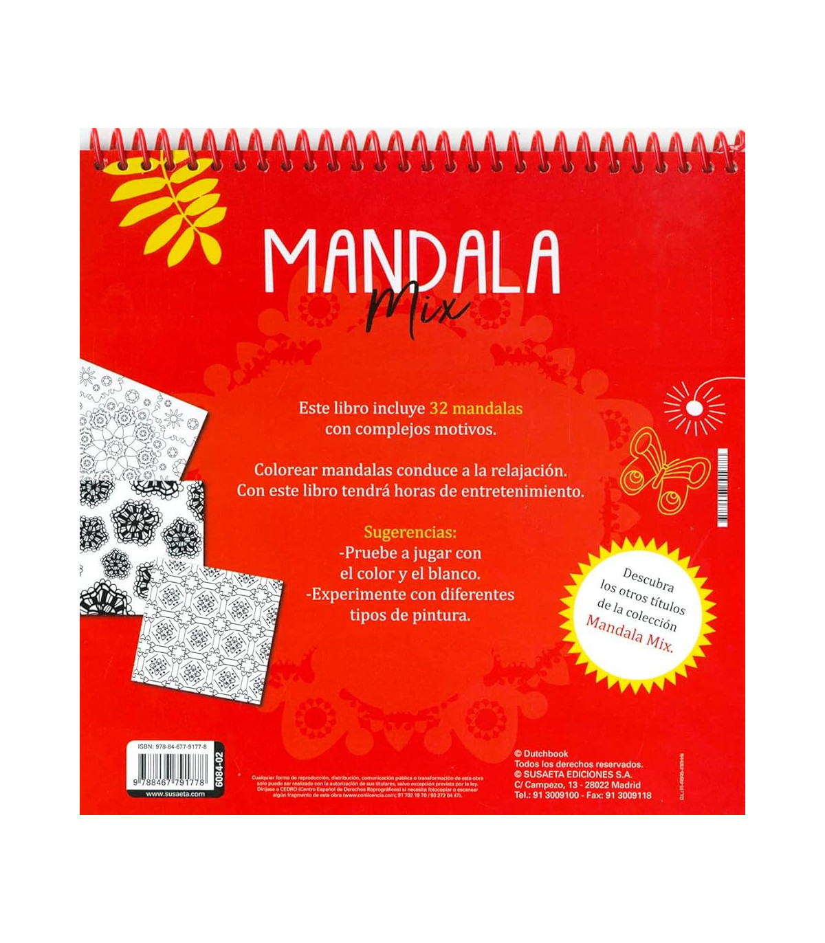 Libro Mandala Mix 2 - Cuaderno para Colorear Antiestrés y Relajación - Diseños Únicos