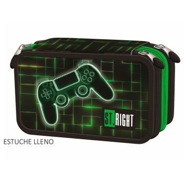 Super Estuche Triple ST.RIGHT - Triple Organización y Diversión para Aventureros - Resistente, Colorido y Perfecto Compañero Esc